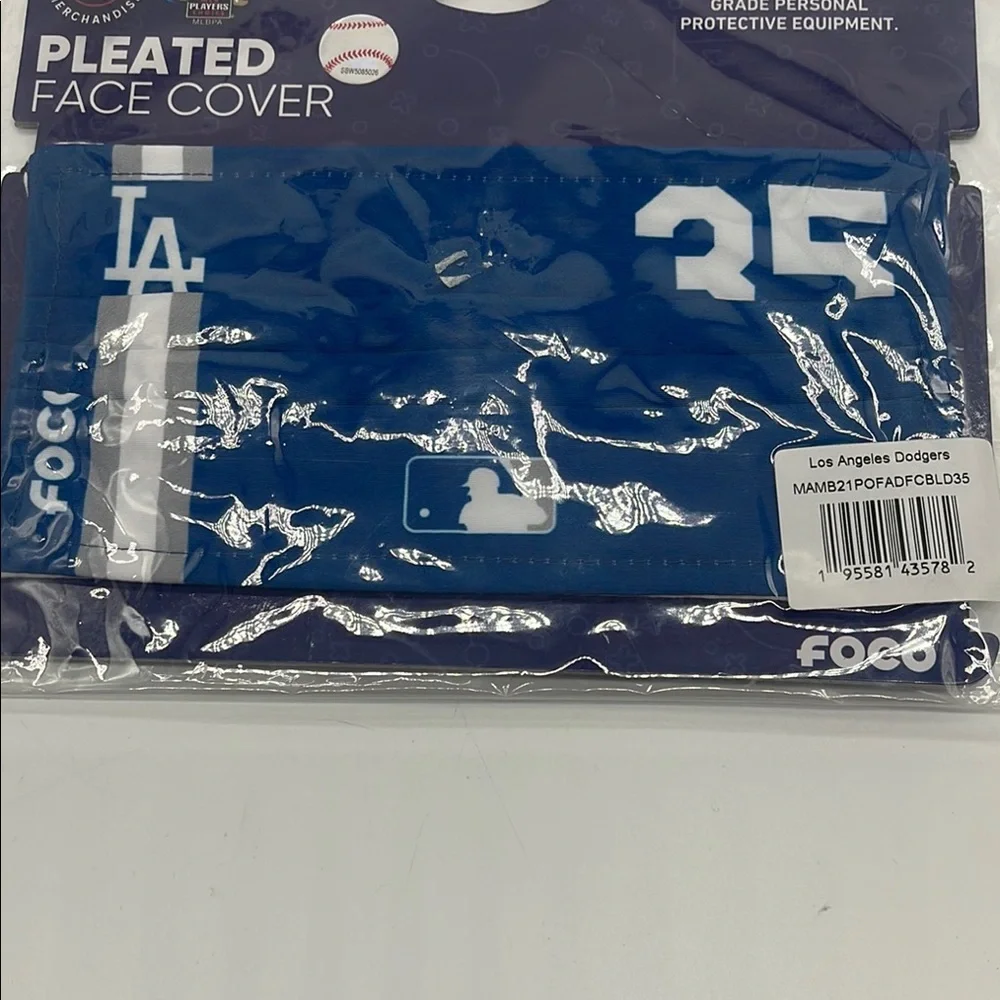 Blue Los Angeles Dodgers Pleated Face Cover